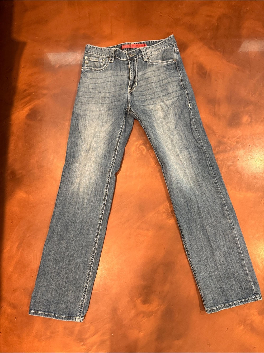 Men's Straight Leg Jeans in Light Blue Denim